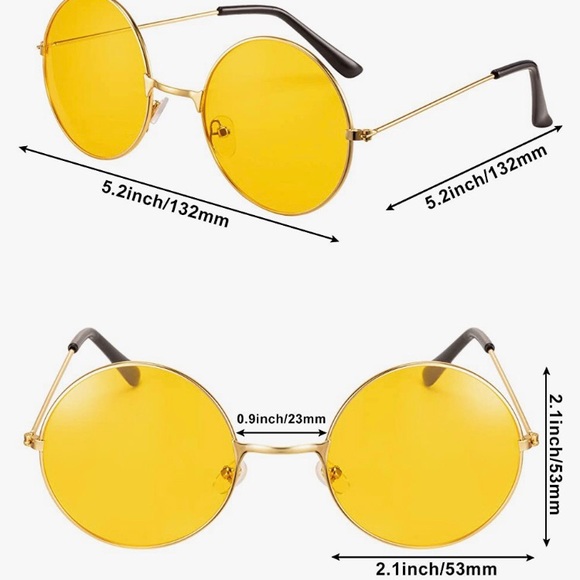 Retro - unisex - rounded 60’s sunglasses. - Picture 2 of 3